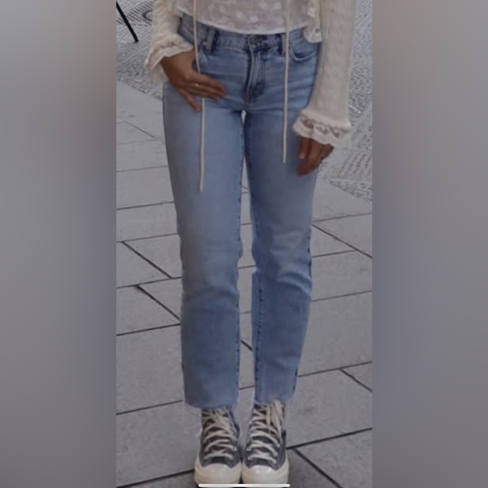 PacSun Light Blue Straight Leg Low Rise Stretch Jeans